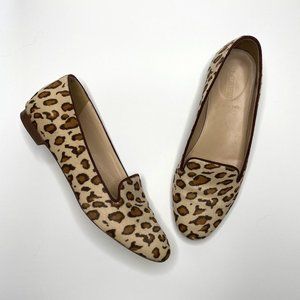 J. Crew Collection Cleo Italian Calf Hair Leopard Print Loafers size 7 A0615